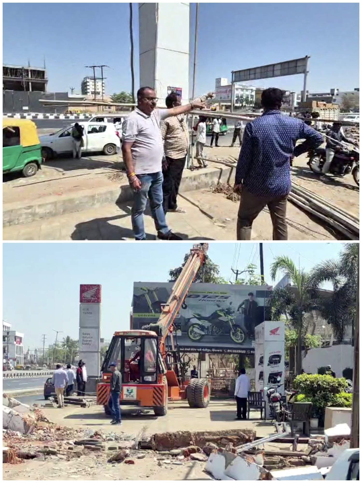 હિંમતનગરના મોતીપુરાના કોલેજ રોડ પરના ૭૦થી વધુ દબાણોનો સફાયો. સર્વિસ રોડ ૧૩ મીટરનો બનાવવા નગરપાલિકાએ દબાણો દુર કરવાનું શરૂ કર્યું.