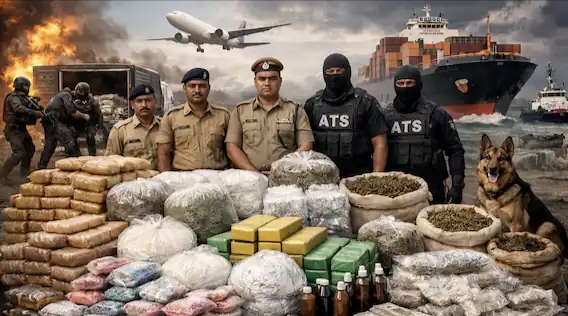 ગુજરાતમાં છેલ્લા કેટલાય વર્ષોથી ભાજપની સરકાર છે આજે ગુજરાત માં ક્રાઈમ અતિશય વધી રહેલ છે બીજી બાજુ નશાખોરી નો ભરમાડો એનું એપી સેન્ટર આજ ગુજરાત બની ગયેલ છે શું આજ વિકાસ છે* ડ્રગ્સ પકડી વાહવાહી લૂંટાઈ, ડ્રગ્સ માફિયા ક્યાં? હર્ષ સંઘવીના હોમટાઉનમાંથી ૩૧૪૬ કિલો ડ્રગ્સ પકડાયું.