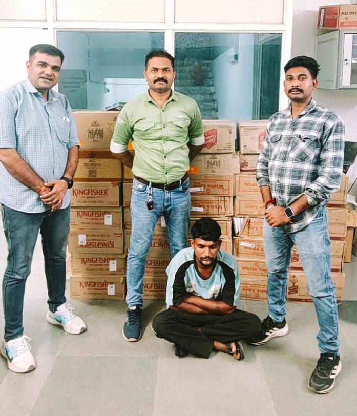 માંકડી ઘાંટી પાસેથી રૂ.૦૪ લાખના વિદેશી દારૂ સાથે એક શખ્સ ઝડપાયો
