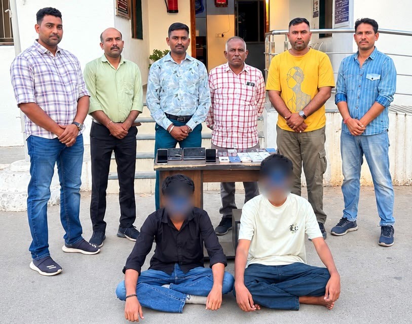 હિંમતનગર બસ સ્ટેન્ડ નજીકના મોબાઈલના શો-રૂમમાંથી ર૪ મોબાઈલની ચોરી કરનાર ચાર ઝડપાયા